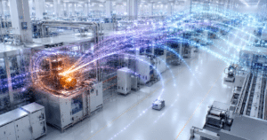 Manufacturing AI context connecting a motor anomaly to the surrounding production line