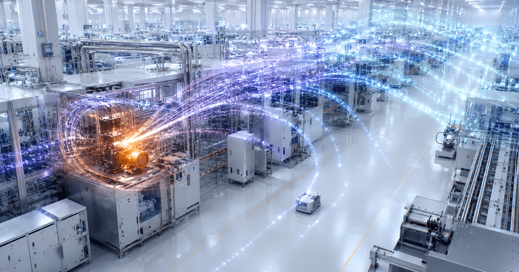 Manufacturing AI context connecting a motor anomaly to the surrounding production line