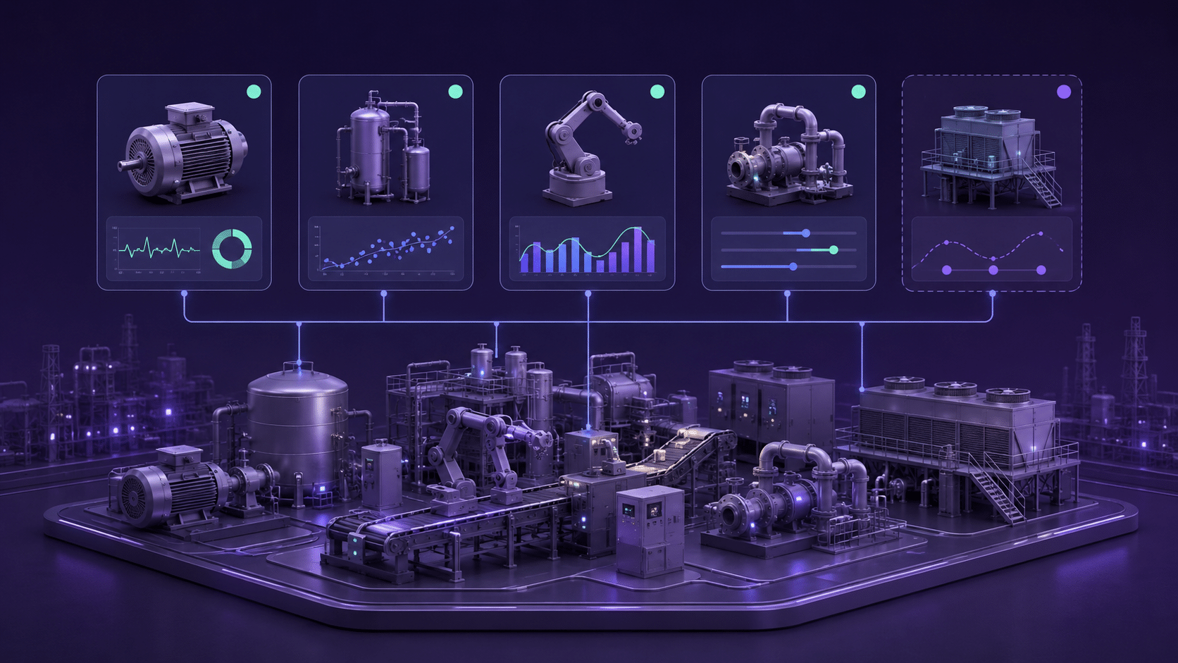 Industrial equipment, sensor, control system and historian data connected through one shared intelligence layer